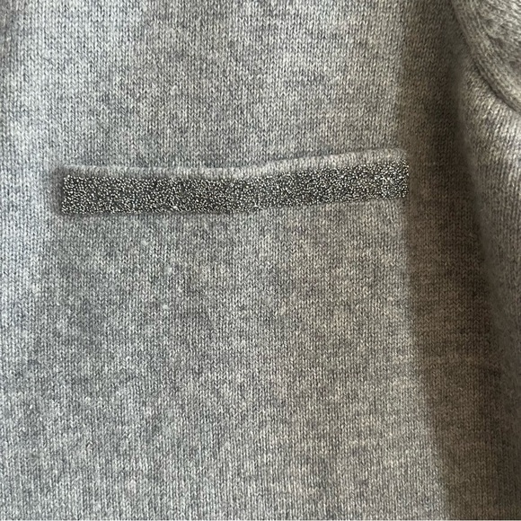 Maglificio Musetti GrayMade in Italy Cashmere Silk Wool Blend Cardigan in 5 or L - Picture 6 of 16